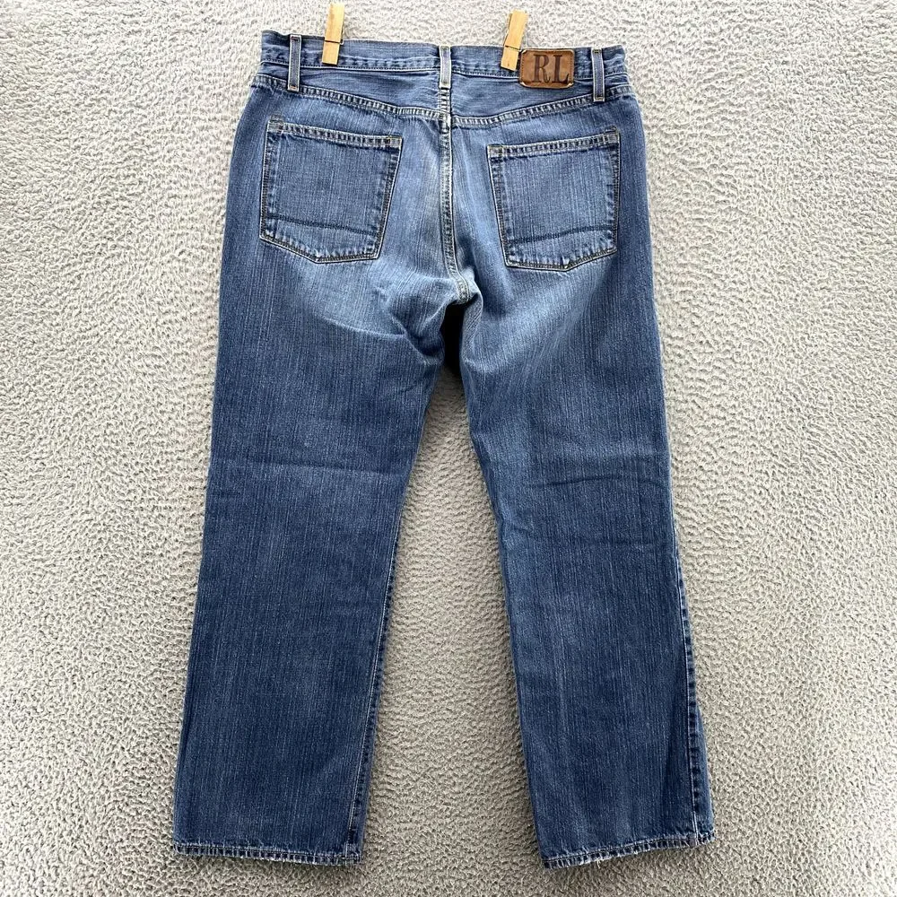 VTG Polo Ralph Lauren RL Ashmore‎ Jeans Men's 34x28* Wide Skater 90's Streetwear